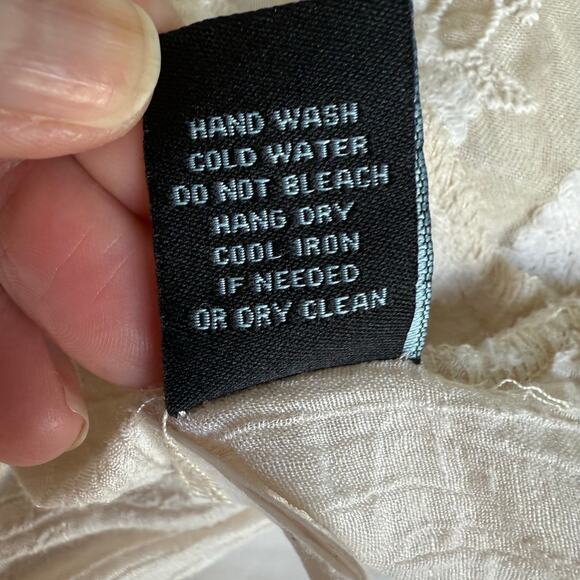 Cynthia Rowley Cream Sleeveless Top Womens Medium Lace Romantic Flirty Coquette - Picture 11 of 14